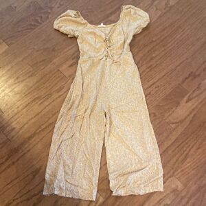 June & Hudson romper, yellow, white, black and copper size medium